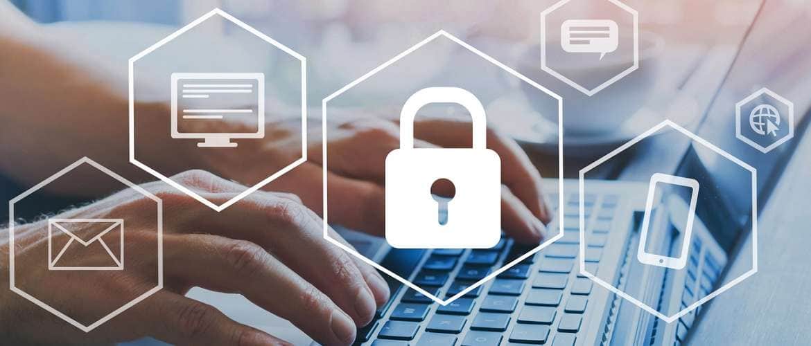 Imagem conceito para representar a segurança de dados em dispositivos digitai