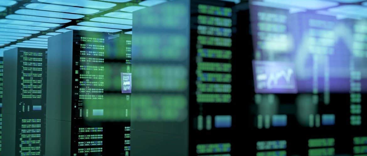 Servidores de um data center emparelhados