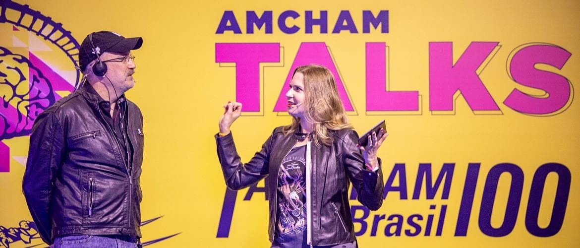 Simone Kliass e Jason Bermingham falaram sobre assistentes virtuais na Amcham Talks 2019
